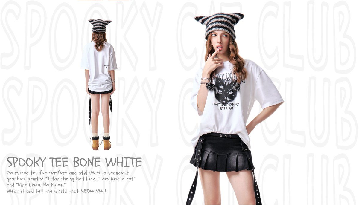 These tees were made to shout MEOWW! to the world 😼🐾😎

Spooky Tee (Oversize)
Size : M / L
Color : Midnight / Bone White
🗓 Available on 10 Oct 2025 12.00 PM
🛒 wvsuofficial.com

#WVSU #Spookycatclub #Norulesfreakincool