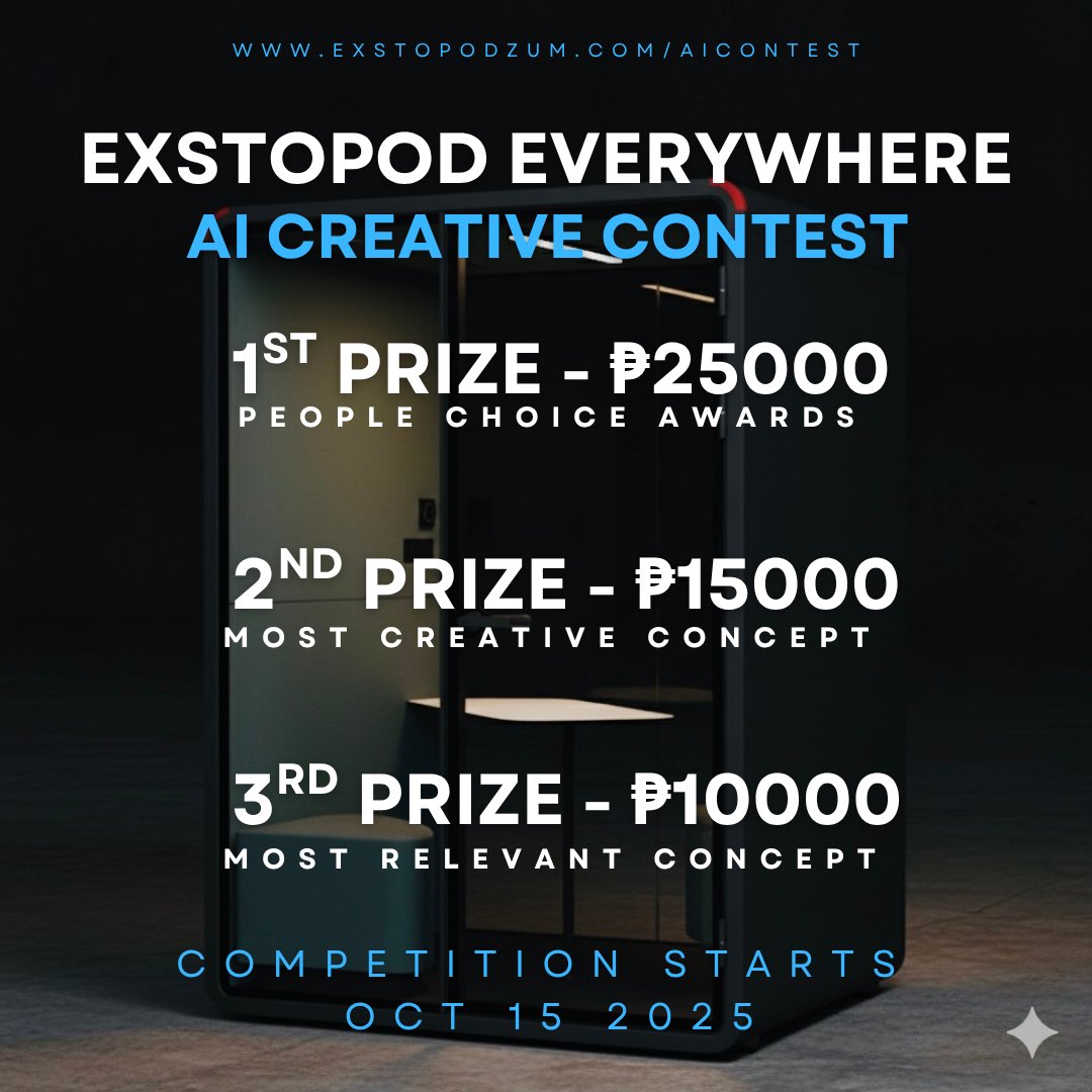 🚨 IT’S OFFICIAL! 🚨
The EXSTOPOD EVERYWHERE: AI Creative Contest is here! 🎨✨

Unleash your imagination, create stunning AI visuals, and show us where the EXSTOPOD belongs — in schools, cafés, hospitals, homes… literally everywhere! 🌍

exstopodzum.com/aicontest