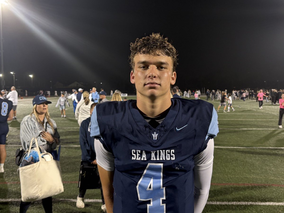 Michael Huntley (@mikehuntley63) on Twitter photo Final: Corona del Mar 33, San Juan Hills 10
Brady Annett (below) was 18-23, 272 yards with 4TD. JJ Haley had 110 receiving and Garrett James had 2TDs. CdM is 6-0 <a href="/ocvarsity/">ocvarsity</a> <a href="/SteveFryer/">Steve Fryer</a> <a href="/latsondheimer/">eric sondheimer</a> <a href="/Tarek_Fattal/">Tarek Fattal</a> <a href="/CDMFOOTBALL/">CDM Football</a> <a href="/CalHiSports/">Cal-Hi Sports</a> <a href="/BradyAnnett2/">Brady Annett 3⭐️</a> Final: Corona del Mar 33, San Juan Hills 10
Brady Annett (below) was 18-23, 272 yards with 4TD. JJ Haley had 110 receiving and Garrett James had 2TDs. CdM is 6-0 <a href="/ocvarsity/">ocvarsity</a> <a href="/SteveFryer/">Steve Fryer</a> <a href="/latsondheimer/">eric sondheimer</a> <a href="/Tarek_Fattal/">Tarek Fattal</a> <a href="/CDMFOOTBALL/">CDM Football</a> <a href="/CalHiSports/">Cal-Hi Sports</a> <a href="/BradyAnnett2/">Brady Annett 3⭐️</a>