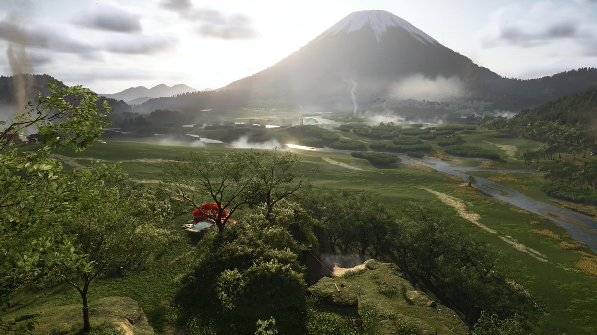 4Soupyfrog's tweet photo. @PlayStation @PlayStation #PSshare #Psblog 
Mount Yotei always looks beautiful in the background 😍 https://t.co/SYqOCxrr1o