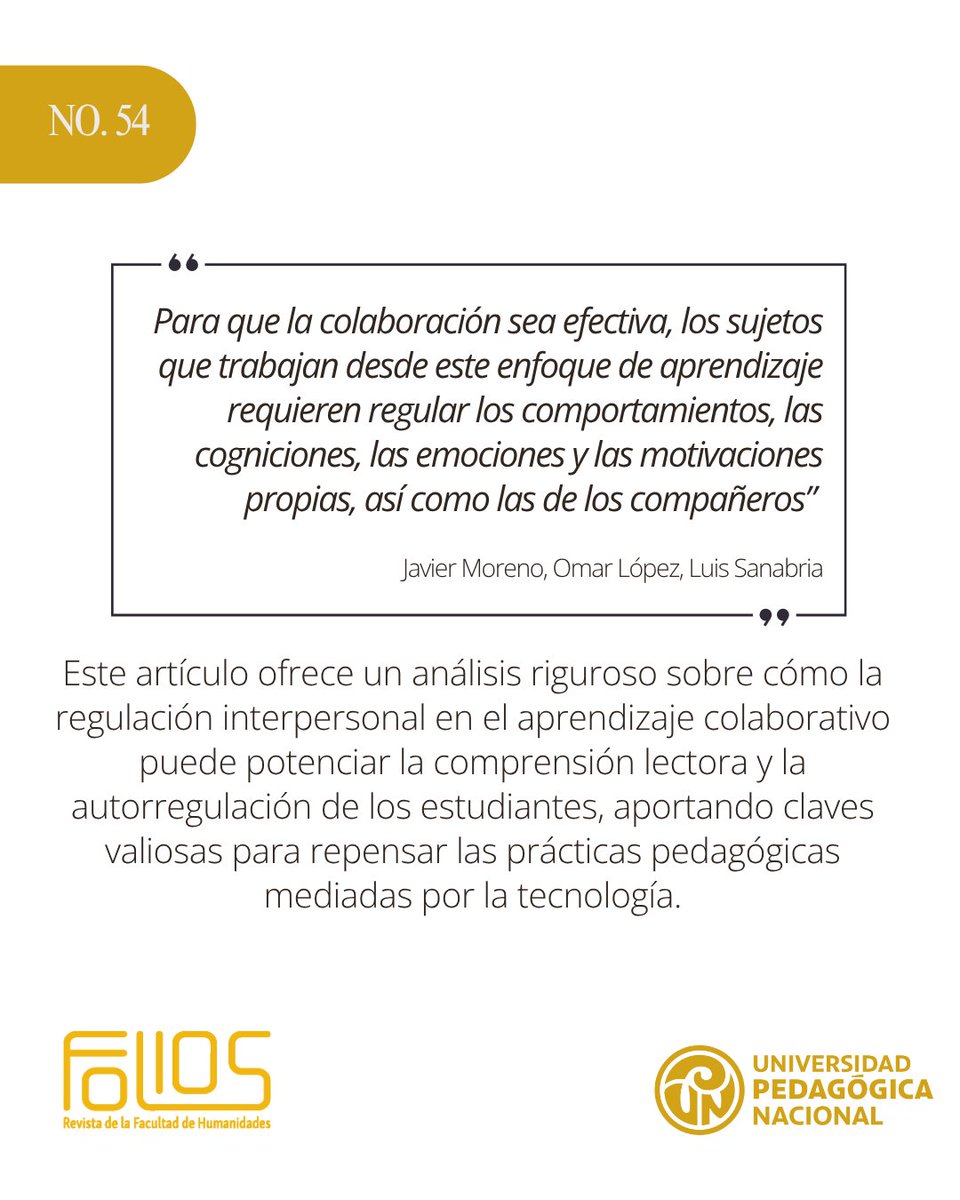 FoliosUPN's tweet photo. 🔍 En Bogotá, un estudio con estudiantes de educación media mostró que la regulación interpersonal en el trabajo en grupo no solo mejora la comprensión lectora, sino que también fortalece la autorregulación y la motivación. 👀✨

Lee más aquí 📚👇

Link: https://t.co/fKE6F9j6ei https://t.co/UzSTvITqWw