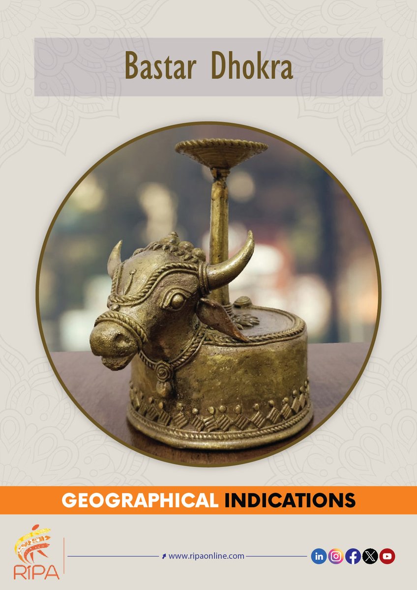 ripaonlineindia's tweet image. The Ghadawa community of Bastar practice the Dhokra craft, a traditional art form involving cast brass and bronze using vanishing wax, incorporating tribal symbolism and religious motifs.
Read More on: ripaonline.com/bastar-dhokra/
#ripa #GITag #BastarDhokra #Chhattisgarh #dhokracraft