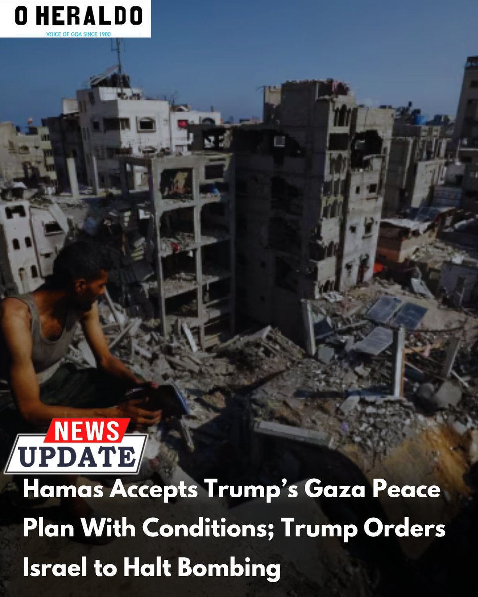 oheraldogoa's tweet image. Hamas announced acceptance of key points in President Trump’s Gaza peace plan, agreeing to release all hostages and hand over governance to a politically independent Palestinian body, provided Israel stops its bombing campaign. 1/2

#gaza #globalnews #israel #palestine