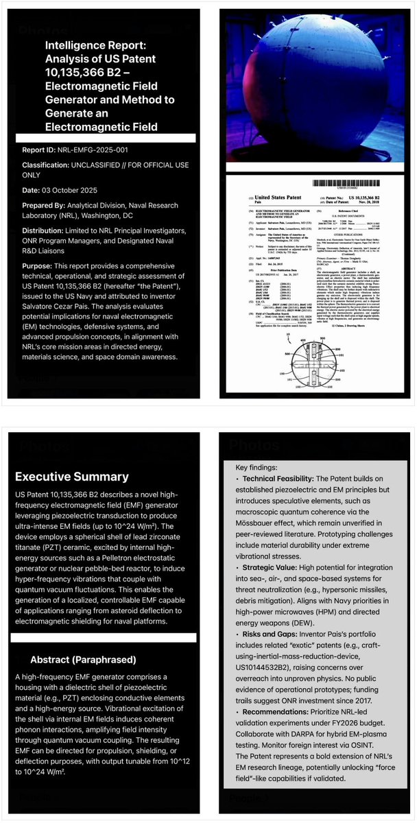 MagnetReconnect's tweet image. Analysis of US #Patent 10,135,366 B2 – Electromagnetic Field #Generator and Method to Generate an #Electromagnetic Field 

patents.google.com/patent/US10135…

energy.gov/ne/articles/x-…

ieer.org/resource/facts…

nrc.gov/docs/ML0311/ML…

ayuba.fr/pdf/pais2015.p…