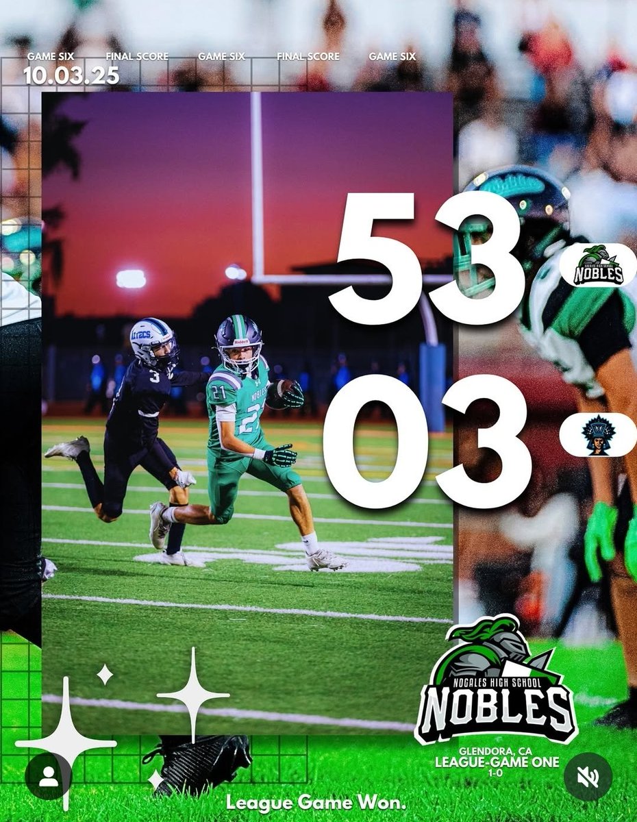 It's a new season and your Nobles are 1-0!! 
Final from Citrus College 
Nogales: 53 
Azusa : 3