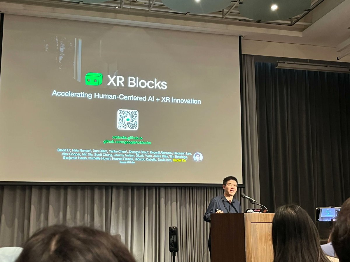 DuRuofei's tweet photo. If you missed our first #XRBlocks talk @ACMUIST , check out https://t.co/siv4Xc6xDN for our opensource #AI #XR framework!! https://t.co/KjXpZoG7sq