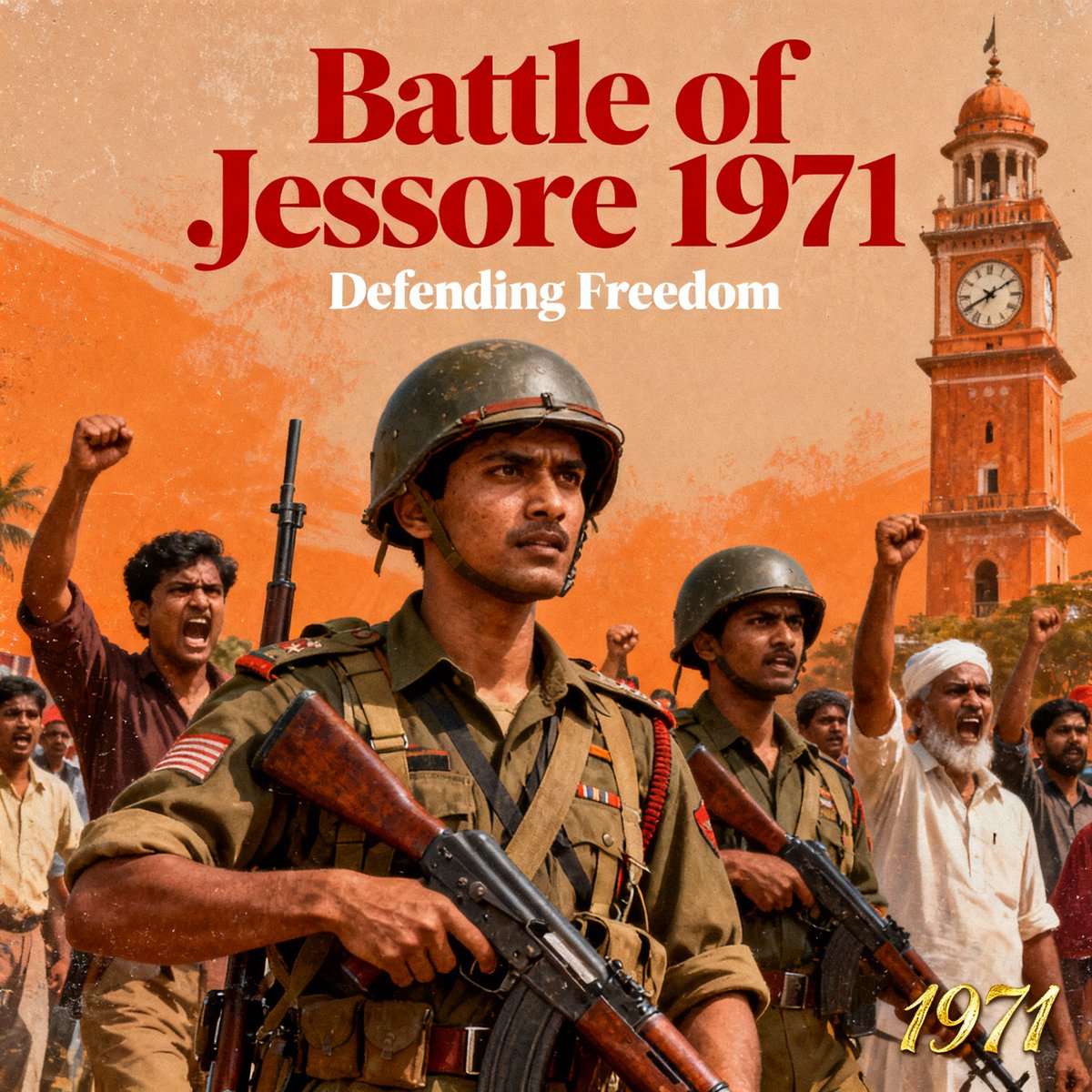 Maalini10369's tweet photo. The spirit of Jessore’s defenders in 1971 inspires generations. Their valor is written in the very soul of our nation. #BangladeshLiberation1971 #BattleOfJessore #MuktiBahini #SharedSacrifice #Remember1971 https://t.co/3rvHEw7QIi