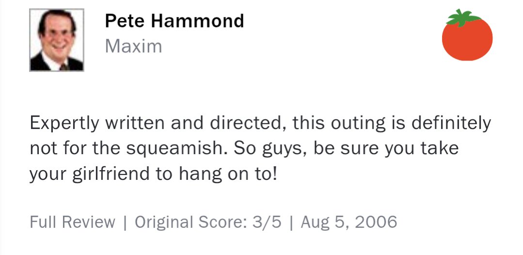 We used to have real film criticism.

(on The Descent)