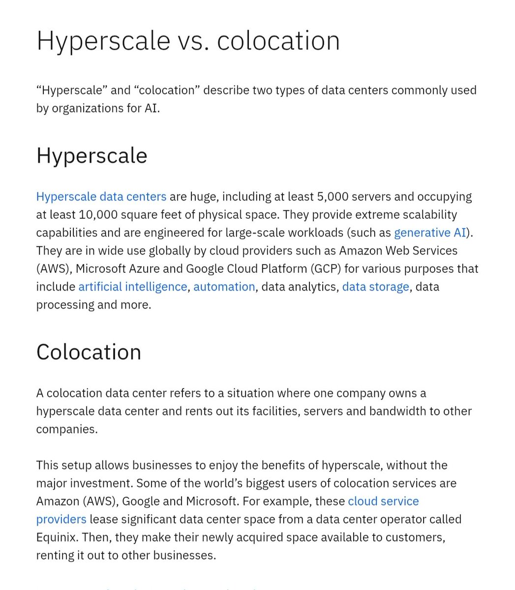 ShridhantS's tweet image. DATA center 🔥 🔥 🔥
This tweet only focuses solely on "What's changed in the Data center" 🔖
Convectional DC-->AI data center
AI data center high growth segment:-2 Key features
Hyper scale and Colocation
#Netweb
#E2E
#ORIENTTECH
#DC
ibm.com/think/topics/a…