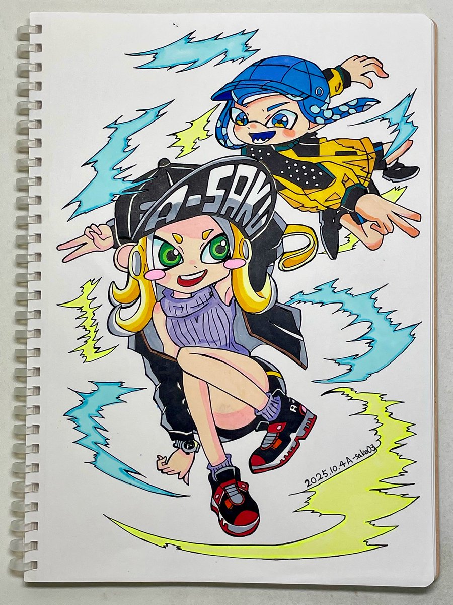 A_saku03's tweet photo. beginning of autumn 🍁

#ph_83.alo

#splatoon #splatoon3 #splatoonart 
#illustration #art #fashion #fanart
#thankyou #collaboration 
#イラスト #スプライラスト 
#イラスト好きな人と繋がりたい 
#勝手にコラボ #フォロワーさん
#いつもありがとう https://t.co/UW9p5U3AC9
