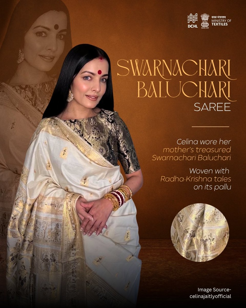 dchandlooms01's tweet image. As Navratri 2025 came full circle, we’re rewinding to the festive looks that stole the spotlight. Celebs serving heritage, glamour, and timeless drapes we can’t get over.✨
#ministryoftextiles #dchandlooms #myhandloommypride #culture #sustainable #sustainability #celebrityspotted