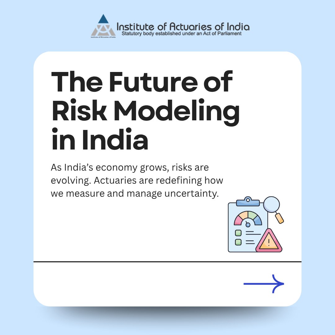 actuariesindia's tweet photo. India’s growth story needs more than numbers.
Actuaries are turning risk into resilience, from climate to cyber.
The future of risk modeling is here.
.
.
#IndiaGrowth #Actuaries #RiskManagement #ClimateResilience #CyberSecurity #FutureOfRisk #DataDriven
https://t.co/thkssvQuLl https://t.co/RN5iMF1HdL