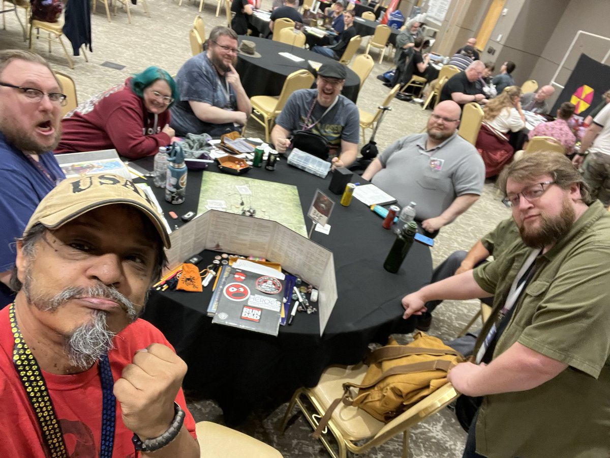 VALiant573's tweet photo. At @NukeCon Day One, I brought @Wizards_DnD Legends of Greyhawk play to my hometown Omaha, presenting our first two events, @Skerrit7h3green A Village Called Hommlet and @shawnmerwin Darkness in Nulb! #DnD #LegendsofGreyhawk https://t.co/if0wo9kSbH