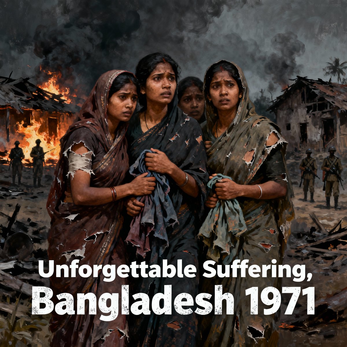 SandhiyaChandan's tweet photo. Unforgettable suffering, unbreakable spirit. The women and victims of Bangladesh 1971 remind us that history must be honored and remembered.
#BangladeshLiberation1971, #BattleOfJessore, #MuktiBahini, #SharedSacrifice, #Remember1971 https://t.co/gjmPPZI0Vj