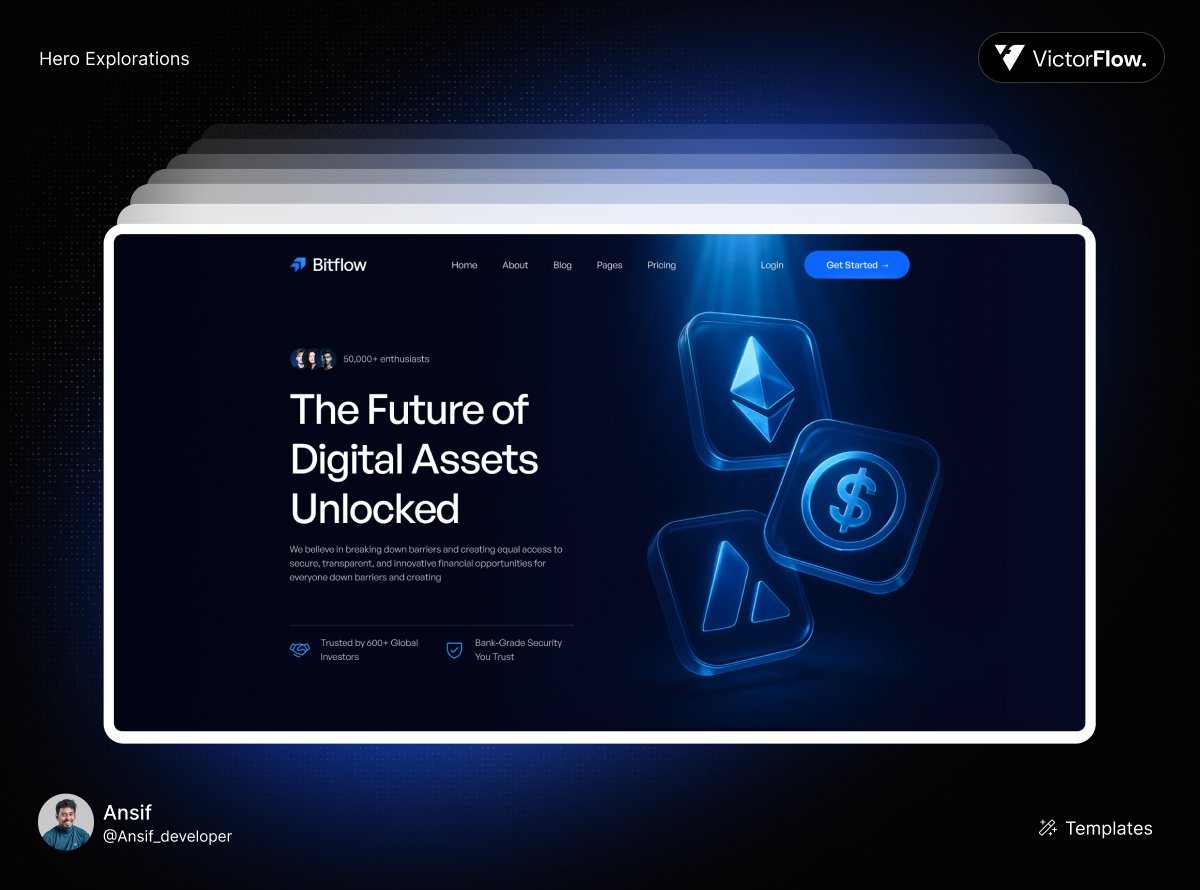 Ansif_developer's tweet image. Our Crypto Webflow template is cooking… and it’s gonna help crypto projects convert better 💡
Thoughts on this hero section?