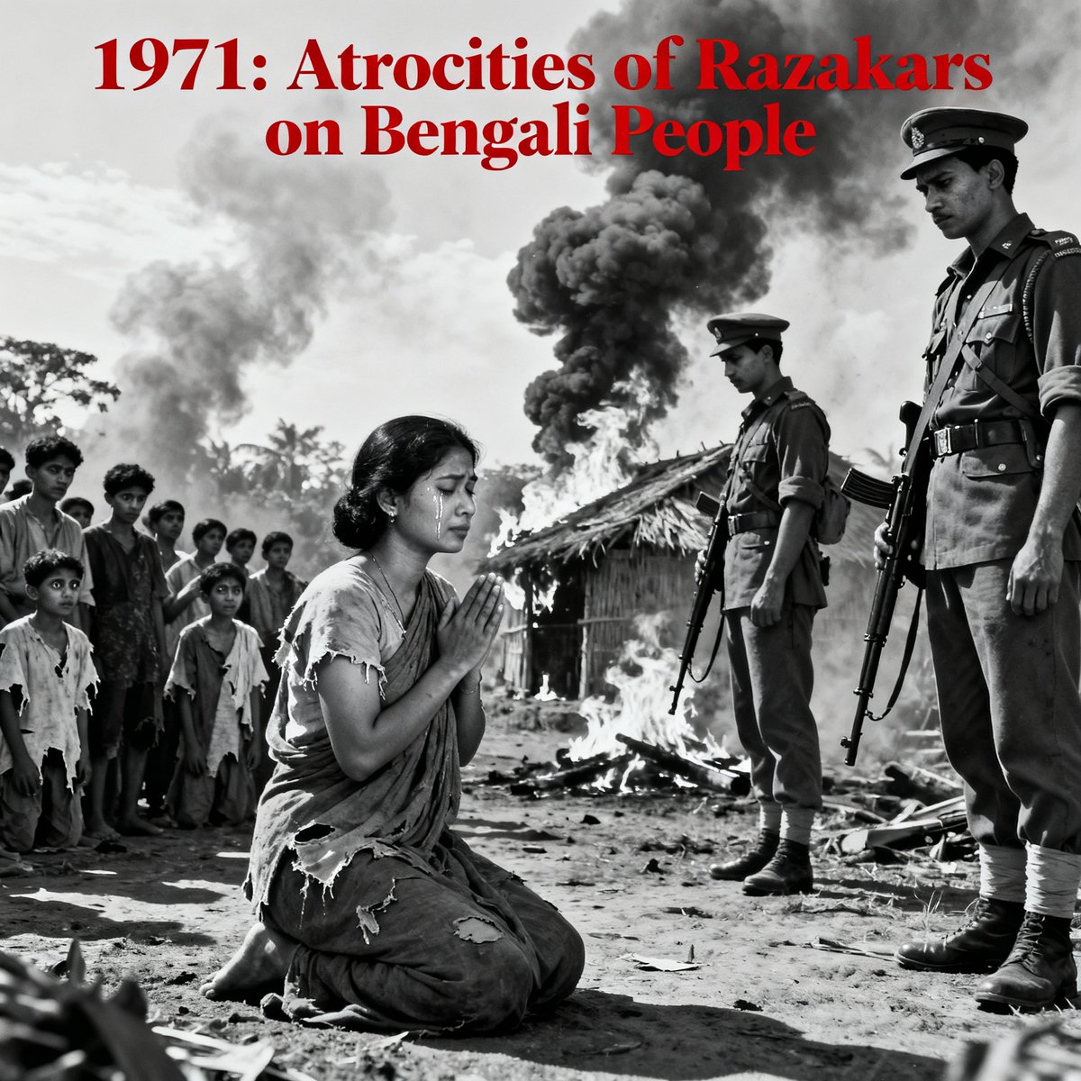 Agartala_News18's tweet photo. The cruelty faced by the Bengali people in 1971 cannot be erased. We remember, we honor, and we vow to never let history repeat.
#BangladeshLiberation1971, #BattleOfJessore, #MuktiBahini, #SharedSacrifice, #Remember1971 https://t.co/lnbdAo1qCv