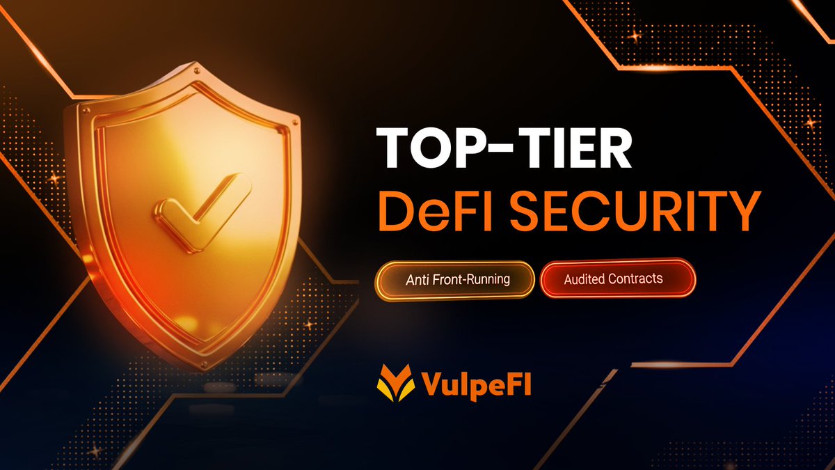 Security isn’t an afterthought, it’s our foundation. 🛡️

VulpeFi combines audited smart contracts and anti front-running protection to keep every swap clean, transparent, and safe.

Because in DeFi, trust should be built, not assumed.
#DeFi #Web3Security #SmartContracts #VulpeFi