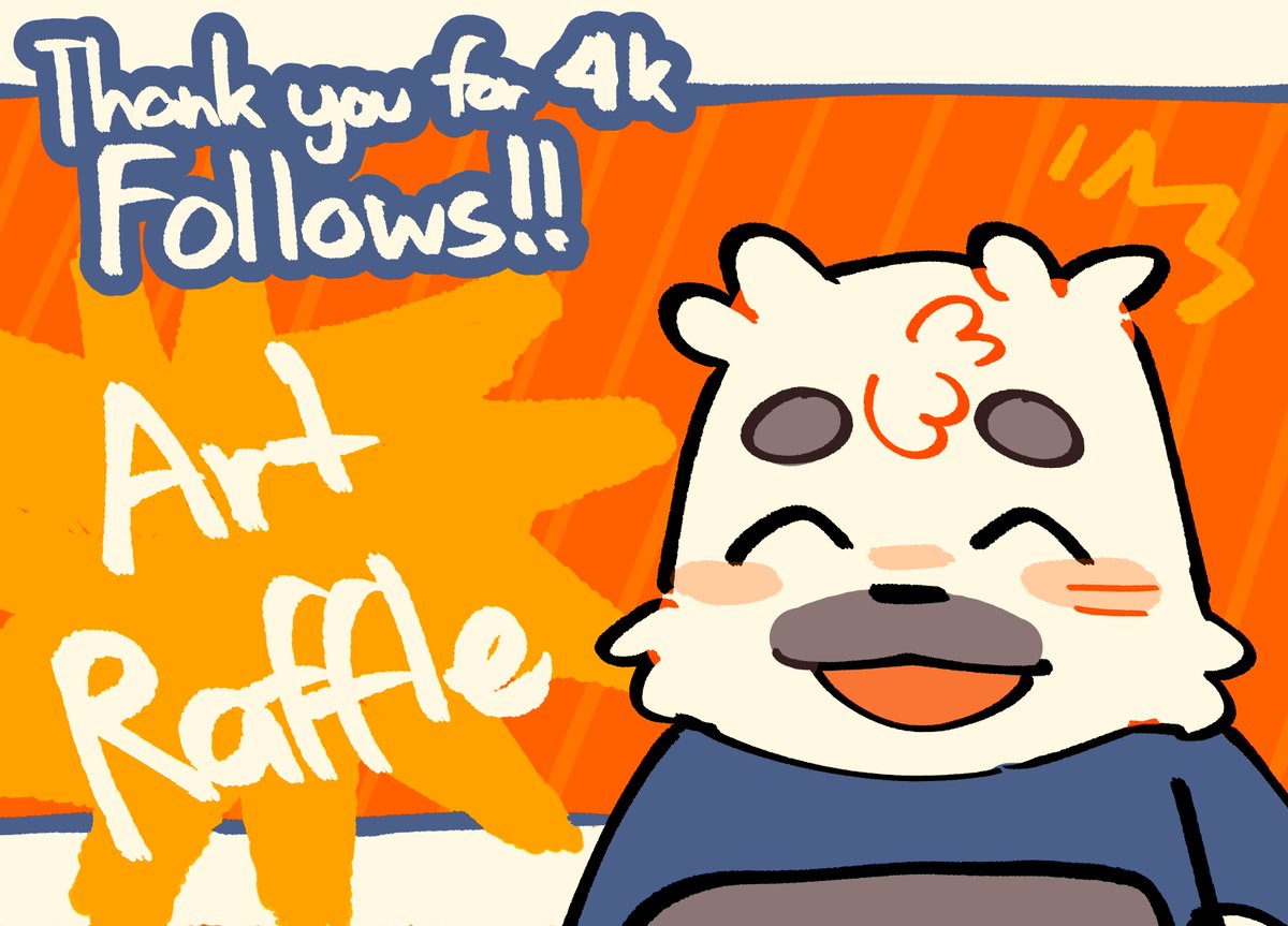 THANK YOU GUYS FOR 4K! ILL BE DOING A RAFFLE WITH 2 WINNERS! 🦭

Winners will get a waist-up drawing of their sona/oc

RULES:
• Must be following me
• Like and Retweet the post
• Reply with your ref sheet, sfw plss!!

Raffle will end and the winner will be announced on the 8th
