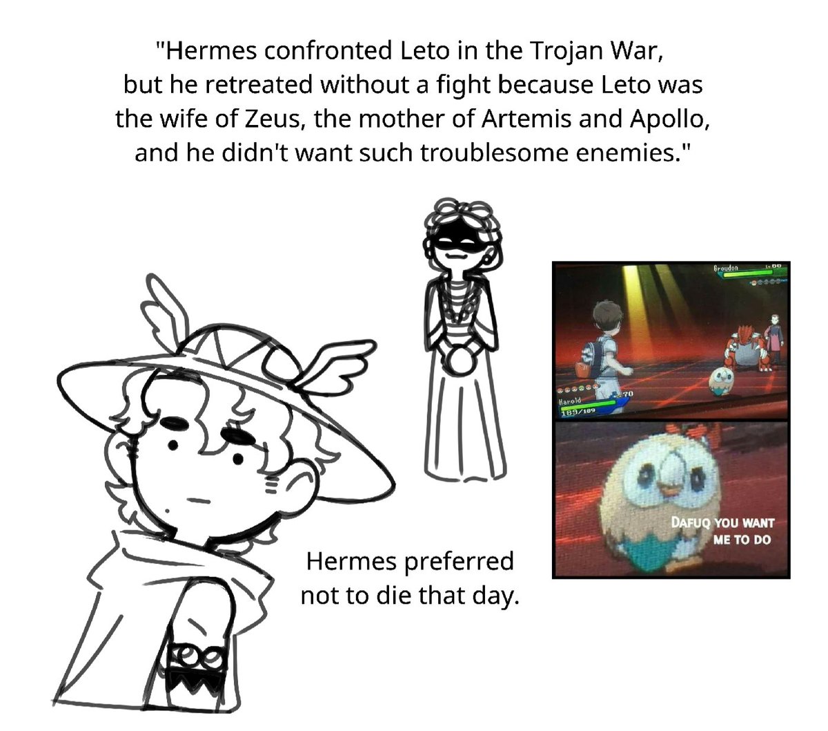 Konoe_Piru's tweet image. 🐓vs🐇(+🐃🦌🦌)
#Hermes #Leto #GreekMythology
