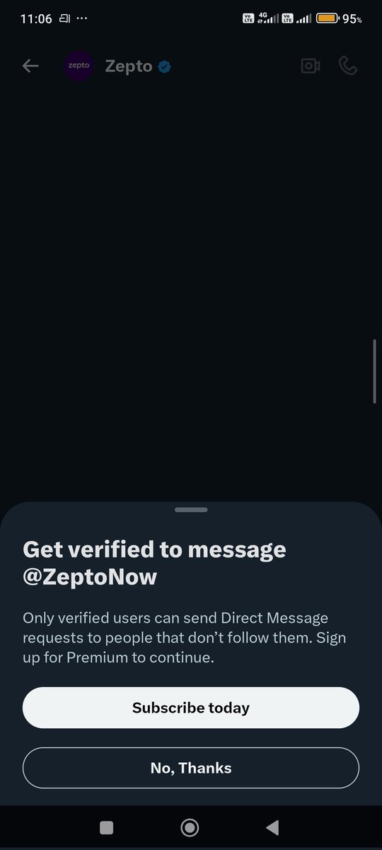basridhar's tweet photo. @ZeptoNow Please see that all the users, not verified alone, do reach you in DM. Please enable in your settings, so that all the users do reach you in DM. https://t.co/JtZVCiwoiT