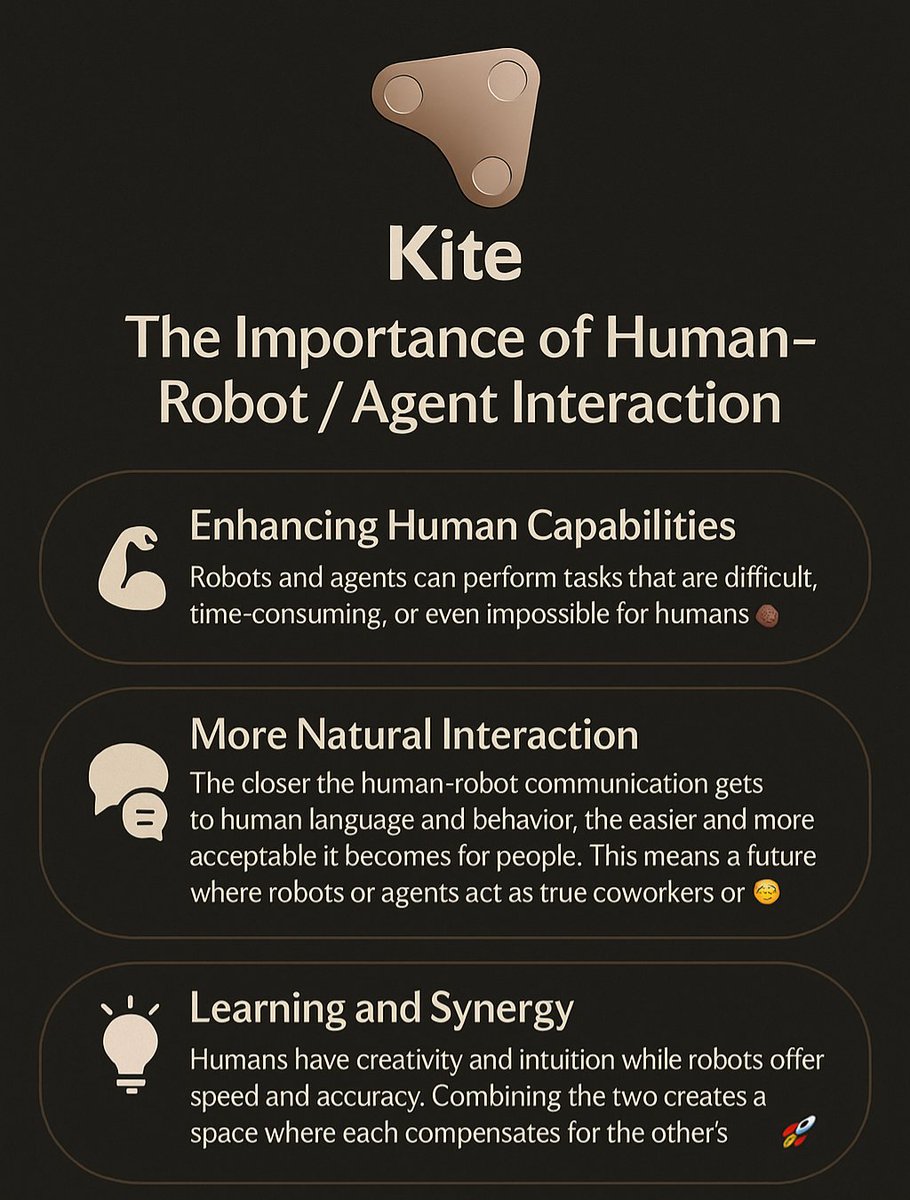 BasirMubar93495's tweet image. Kite AI connects humans and intelligent agents — building trust, creativity, and synergy for a smarter future.

#KiteAI #AI #AIAgents #HumanRobotInteraction #FutureTech @GoKiteAI @Kite_Frens_Eco