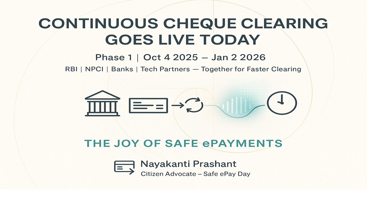 nshantin's tweet image. April11 #cheque #chequeclearance #continuouschequeclearing #AWESOME_ #Wow #banking
innovationinbanking.blogspot.com/2025/10/contin…