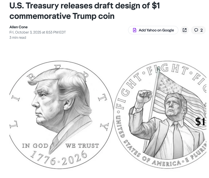 I Am Blue 🪶⟁ (@iam8lu3) on Twitter photo 📜 “Nice try, Treasury. But you’re flying into a statute that slams hard — and you can’t just Houdini your way out of it.”
Under 31 U.S. Code § 5112, the law is explicit:
“No coin issued under this subsection may bear the image of a living former or current President, or of any 📜 “Nice try, Treasury. But you’re flying into a statute that slams hard — and you can’t just Houdini your way out of it.”
Under 31 U.S. Code § 5112, the law is explicit:
“No coin issued under this subsection may bear the image of a living former or current President, or of any