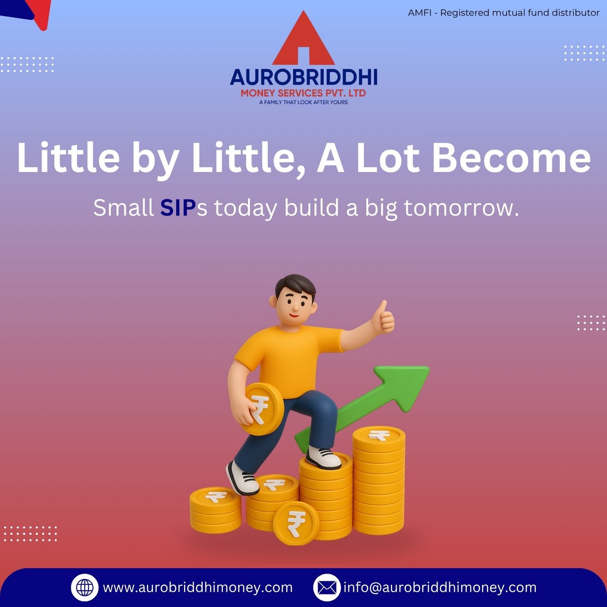 aurobriddhi's tweet image. Don’t wait to invest big.
Start small. Stay regular. Watch it grow. 📈

Because small SIPs today = big freedom tomorrow 💸
Let your money work while you sleep.

#SIP #SmallStepsBigResults #CompoundingMagic #aurobriddhimoney