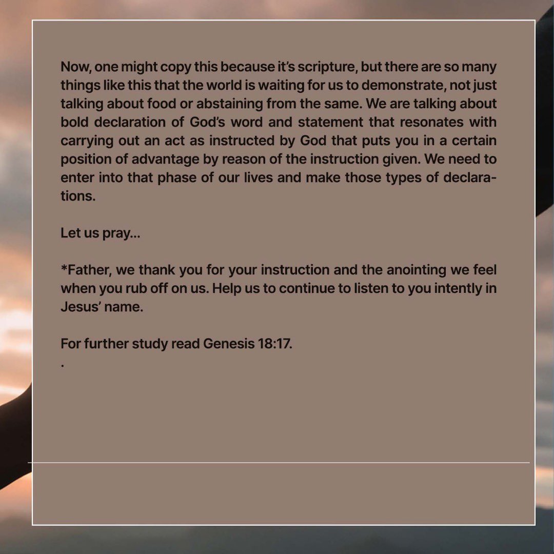 04 | 10 | 25

A Deep Relationship With God

Hope this blesses you.

Please share with your friends and family members.

#tcniganmu #alonewithGod #dailydevotional
