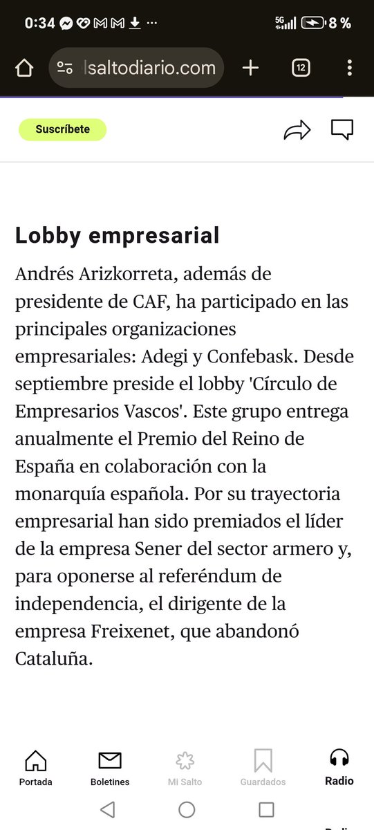 El artículo es de 2023, aunque las excelentes relaciones entre la empresa incluída en la lista de la ONU como beneficiaria de los crímenes de Israel con el pueblo palestino, e instituciones vascas gobernadas por el PNV, vienen de mucho más atrás 👇 
elsaltodiario.com/ocupacion-isra…
