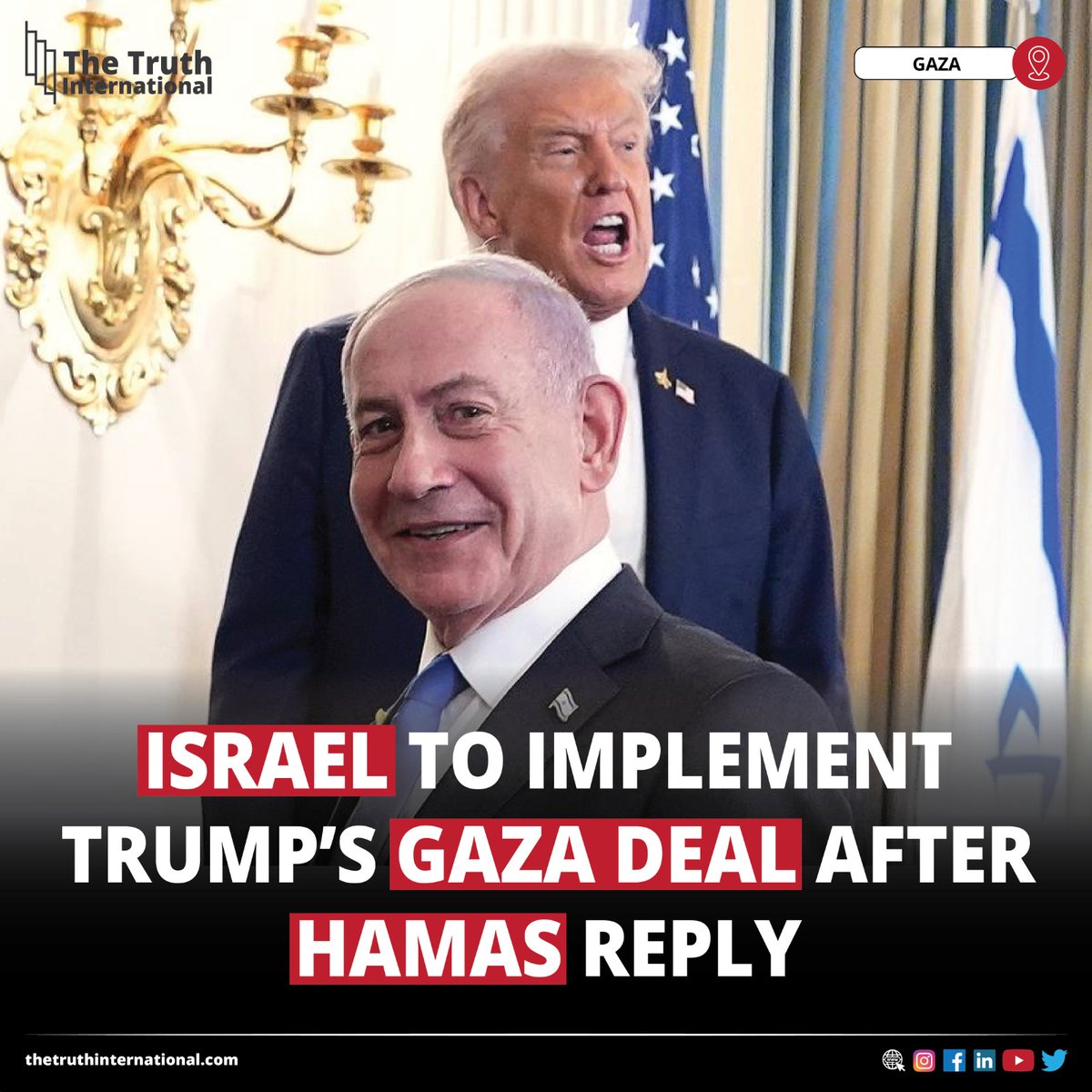 ttimagazine's tweet image. Israel to Implement Trump’s Gaza Deal After Hamas Reply
Read More:
thetruthinternational.com/israel-to-impl…
#Israel #Implement #DonaldTrump #Gaza #Deal #Hamas #Reply #GazaDeal #IsraelTerroristState #Israel_Enemy_of_Humanity #US