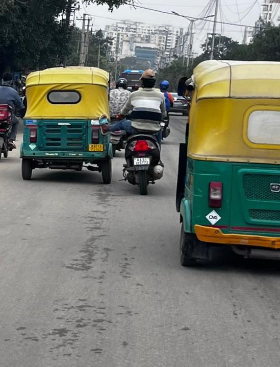 #bangloretrafficpolice kindly take action on these people... today morning came across the auto and the scooter guys , not allowing people to drive and they are also not driving properly- driving zig zag on the road and randomly screaming at people - jobless people they are.