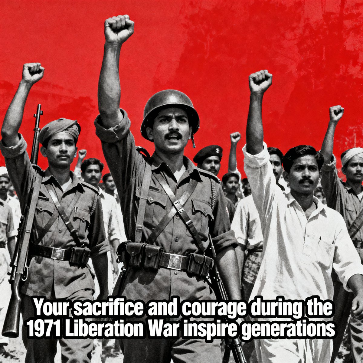SweetyBora2003's tweet photo. Bangladesh remembers. From the trenches of Jessore to the pages of history, the spirit of 1971 guides our nation forward. #BangladeshLiberation1971 #BattleOfJessore #MuktiBahini #SharedSacrifice #Remember1971 https://t.co/vhCSJXDKN5