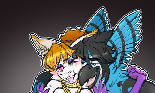 ✨Commission work!✨
[ Collab with <a href="/KinxArts/">KinxPop</a>]

🔞Spicy new comm up on over on our bsky!
Link in description! 💞
#kinxpop #furry #smash #couple