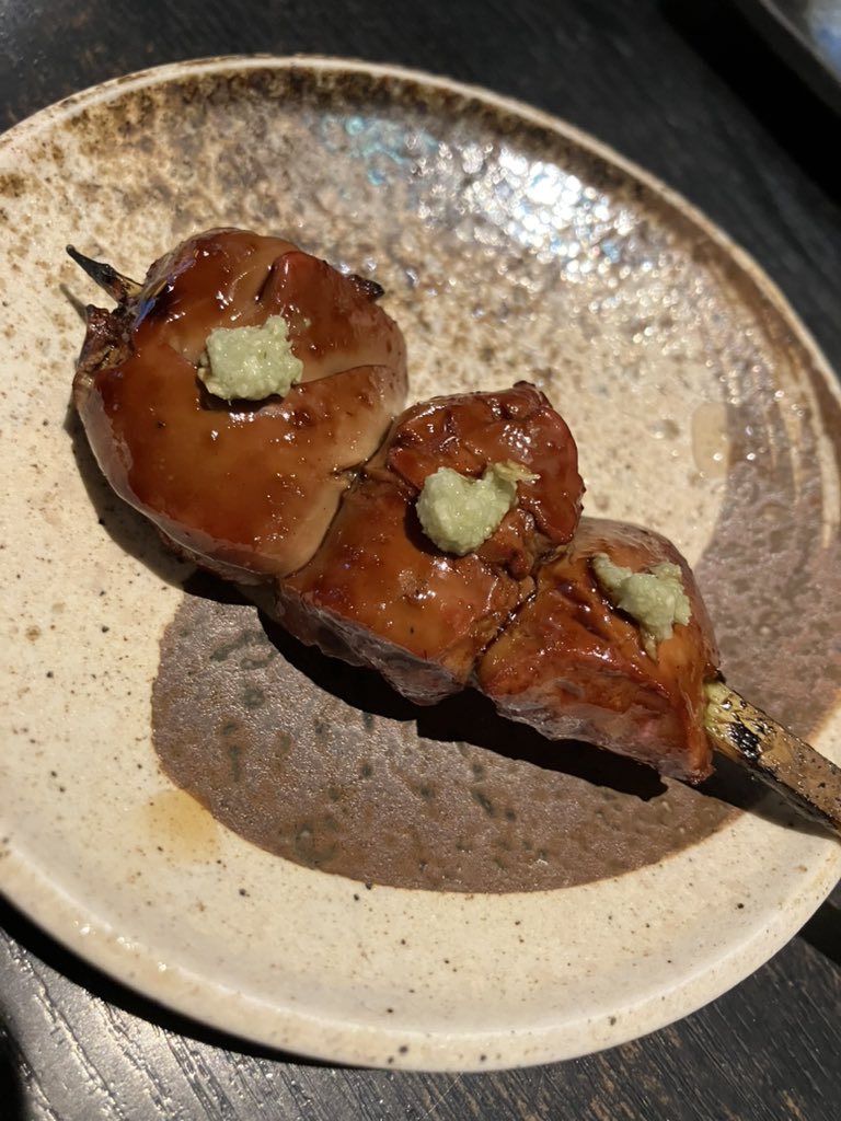 つくねのお月見とレバー。これもとても美味い😋