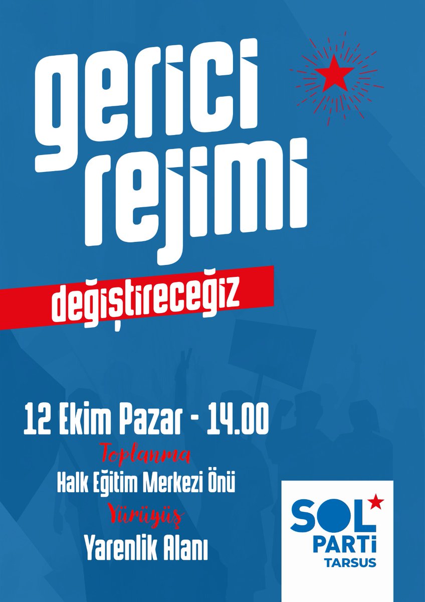 12 Ekim'de Tarsus'ta Buluşuyoruz

Bu ülke bu halk satılık değil! 
Saray rejimi, iktidarda kalmak uğruna emperyalistlere bütünüyle teslim olmuş durumda.

Ülkeyi felakete götürmelerine izin vermeyeceğiz. Tek adamın ABD'den aldığı meşruiyet vizesini yırtıp atmak için yürüyelim.