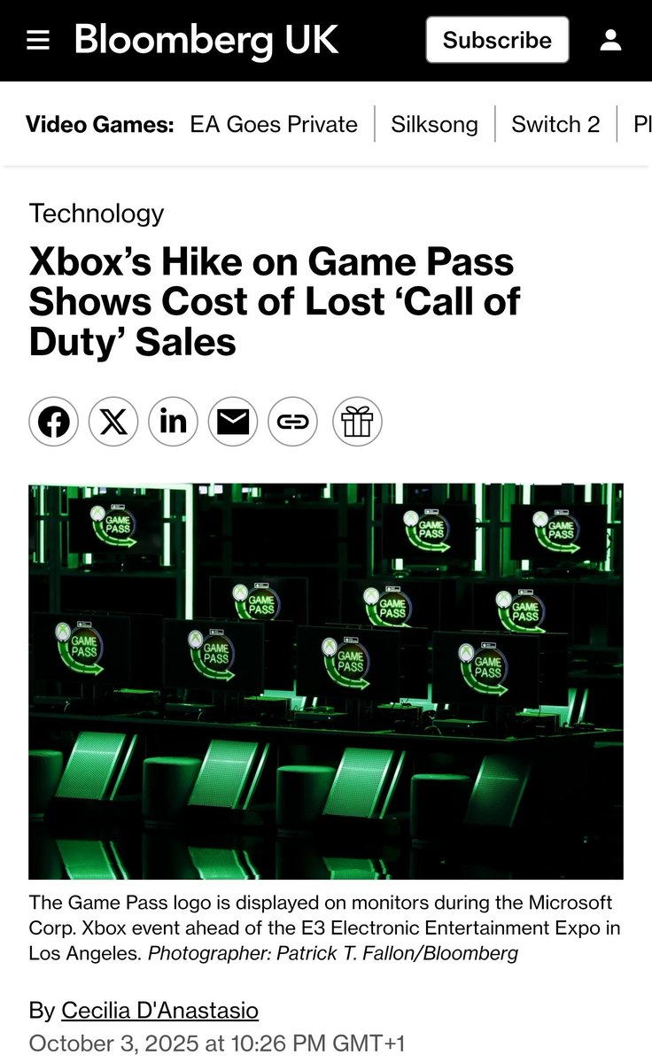 nib95_'s tweet photo. A former Activision employee tells Bloomberg that putting Call of Duty Black Ops 6 on Game Pass, lost #Xbox over $300m in sales revenue, due to sales cannibalisation.

Multiple employees clarified its negative impact to sales and a lack of Game Pass revenue growth to compensate, and how this could be why prices increased so steeply.

Gee, I wonder who reported on this COD sales cannibalisation and the potential detrimental impacts nearly a year ago...see quoted tweet.

Joost Van Dreunen, founder of video-game analytics firm Aldora, also said:

“Game Pass hasn’t delivered the explosive growth Microsoft anticipated post-Activision, and they’ve realized their infrastructure costs don’t align with their pricing model.” 

Again, as projected and reported based on the data and figures available, despite Microsoft PR, fanboys and influencers musing otherwise.

Full link:
https://t.co/AH583PU9pt