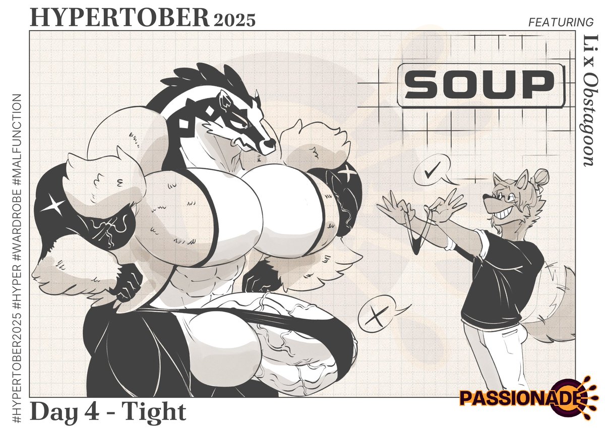 Hypertober2025 | Day 4 | Tight
"Stop being bored from the clothing chore~, Get yourself to the Soup~ store" *Jingles
Cameo: Li from Twitter-<a href="/CabbyJo/">Carolyn Clements</a>
#Hypertober2025 #Hypertober #Hyper #wardrobe_malfunction