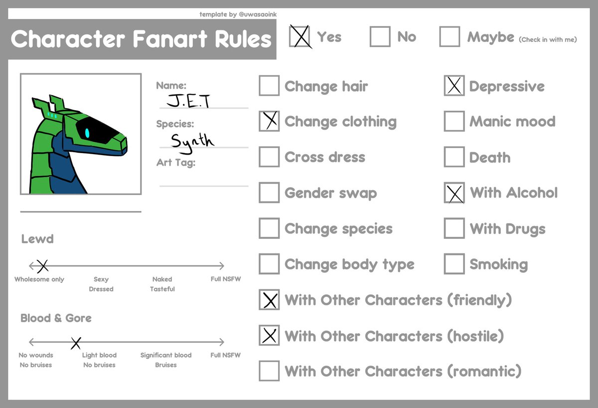 Found these rules sheets earlier (luckily credited in image) and discover that YEAH I have quite the ways to go

Either way, doubtful anyone would draw any of these, but if you ever wanted to here you go