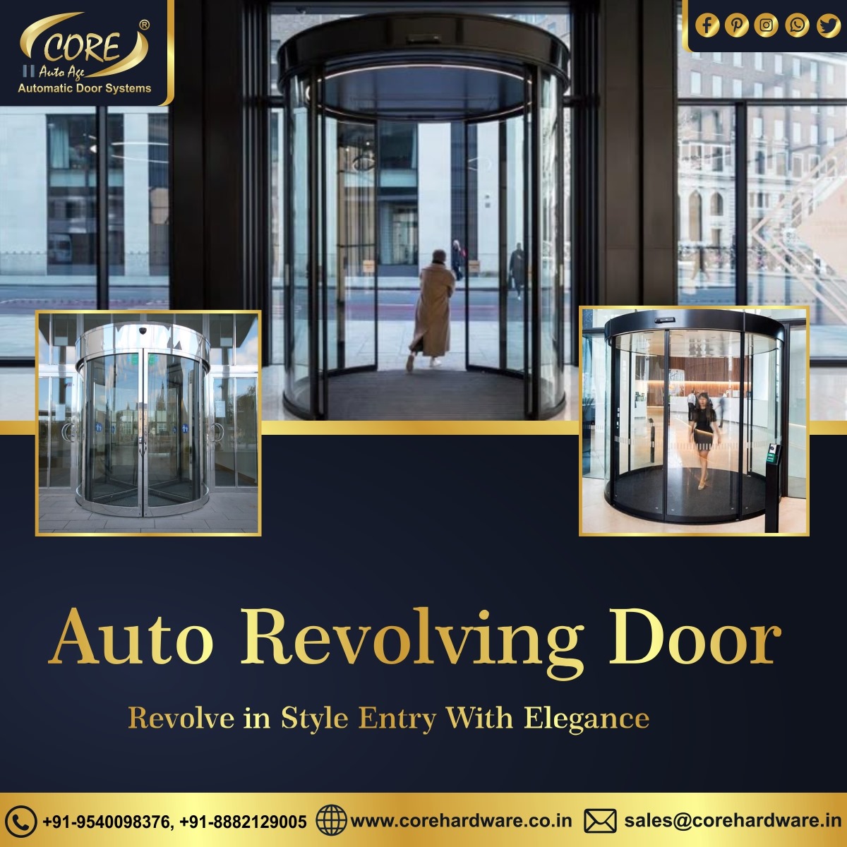 coreautoage's tweet image. Step into innovation with Core&apos;s Auto Revolving Door — seamless entry, modern design, and unmatched efficiency.

#AutomaticRevolvingDoor #RevolvingDoor #SmartEntry #ArchitecturalHardware #AutomatedDoors #TouchlessEntry #FutureOfEntry #CoreHardware