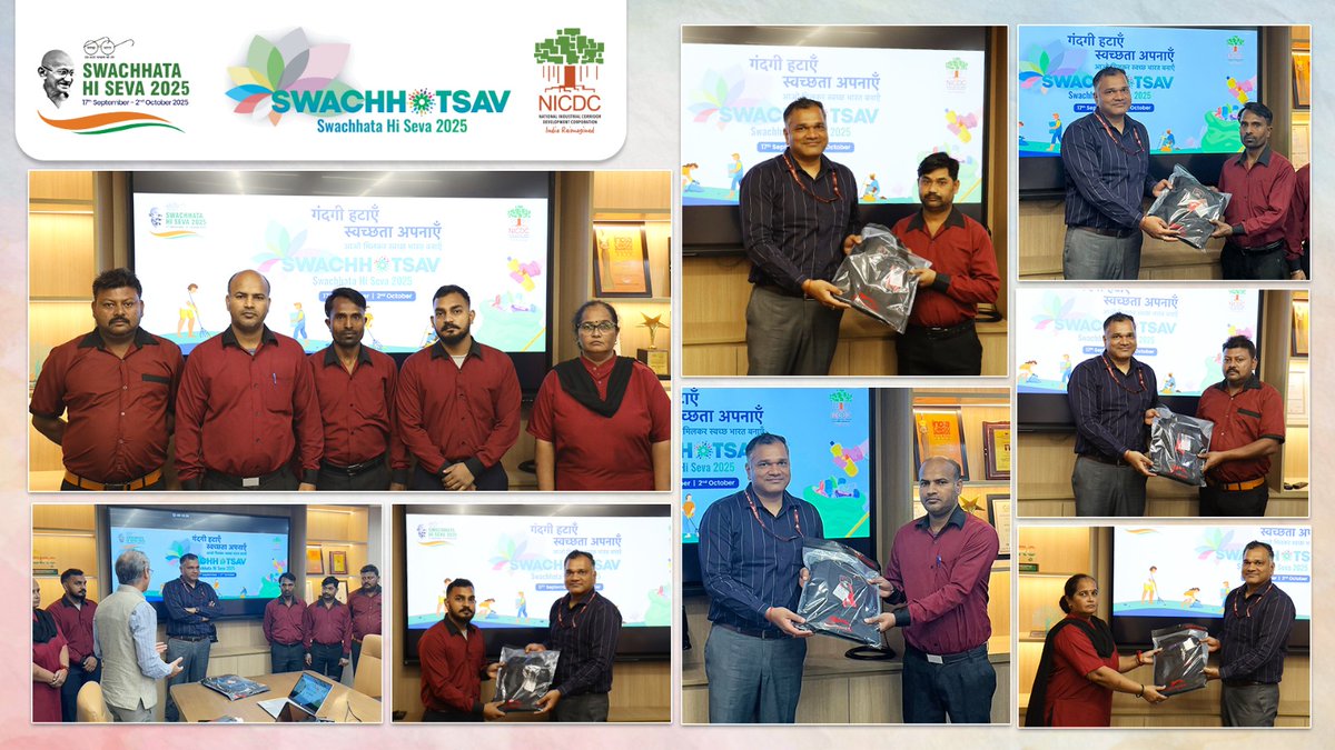 nicdc01's tweet photo. As part of #Swachhotsav2025, NICDC had the privilege of honoring our #SafaiMitras for their unwavering dedication to maintaining cleanliness in our communities. https://t.co/U4YX4yurWj