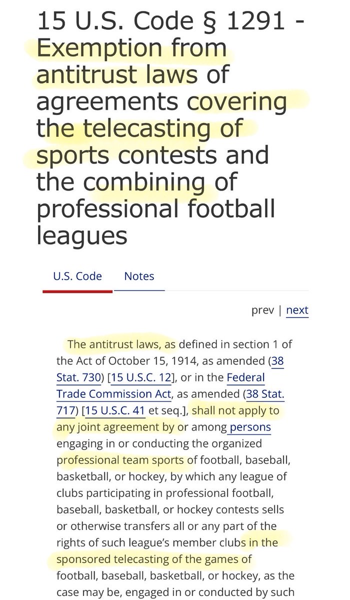 GabeJVal's tweet photo. @RossDellenger Current law only allows the billionaire-owned pro. teams to pool their tv rights. It seems the SEC and B10 prefer that blanket prohibition, rather than allow other conferences — and thus universities all across the nation —the mere possibility they might get a bit more funding. https://t.co/tDFUZU089L