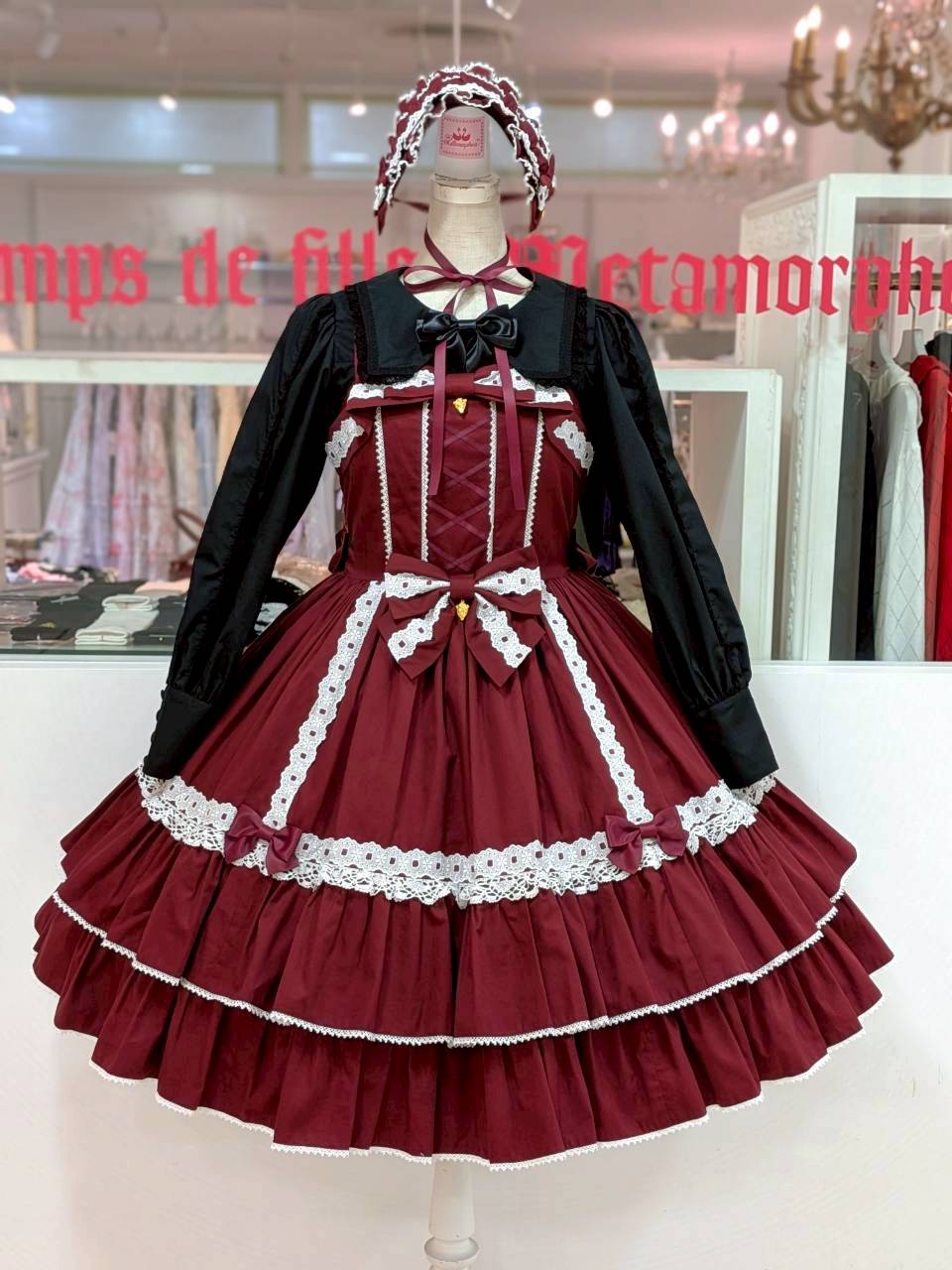 Metamorphose メアリーはしごレースジャンパースカート&ヘッドドレス