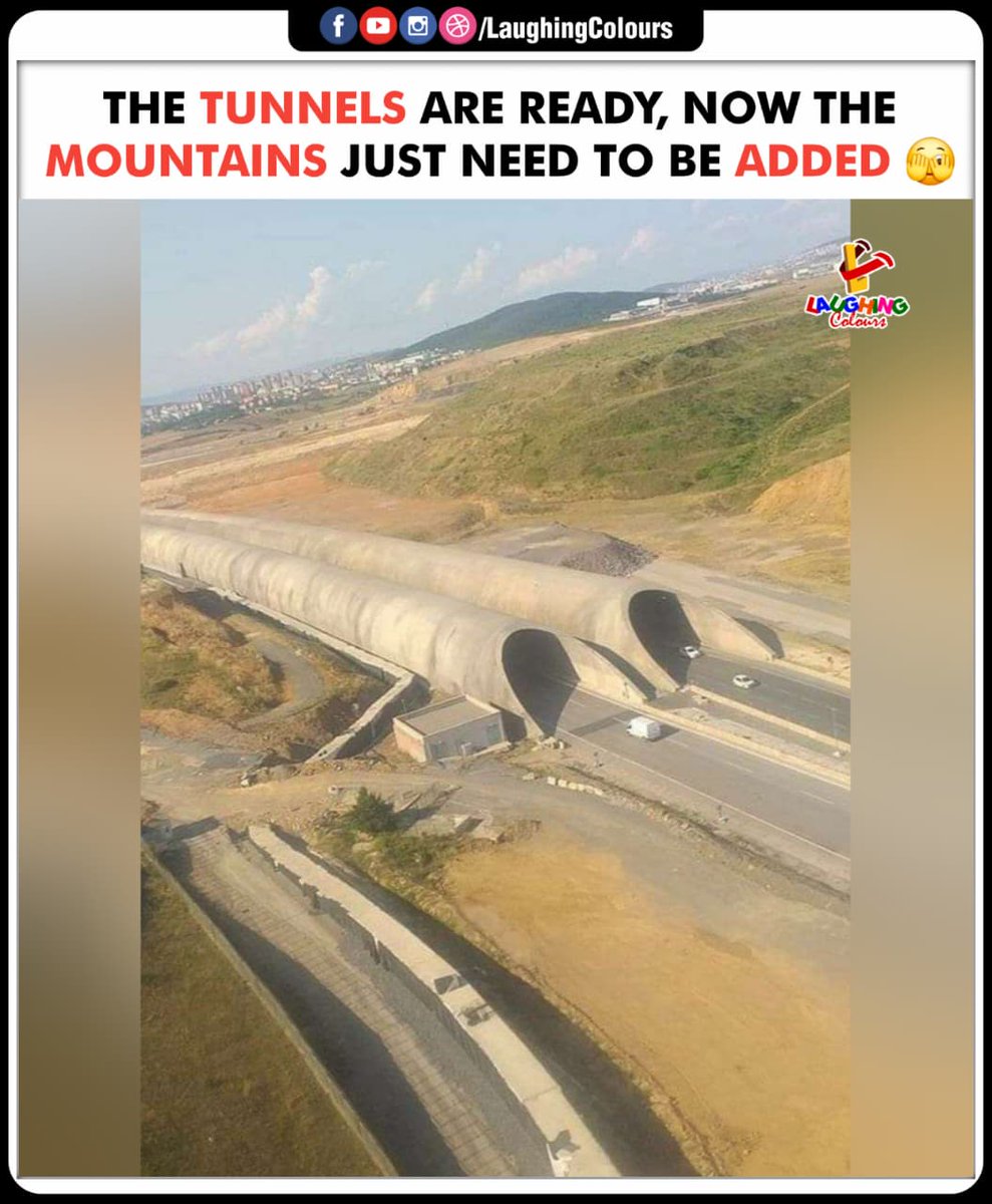 LaughingColours's tweet image. Tunnels waiting for mountains 🤯
#FunnyMeme #ConstructionFail #EngineeringHumor #TrendingPic #LaughingColours #ViralPost