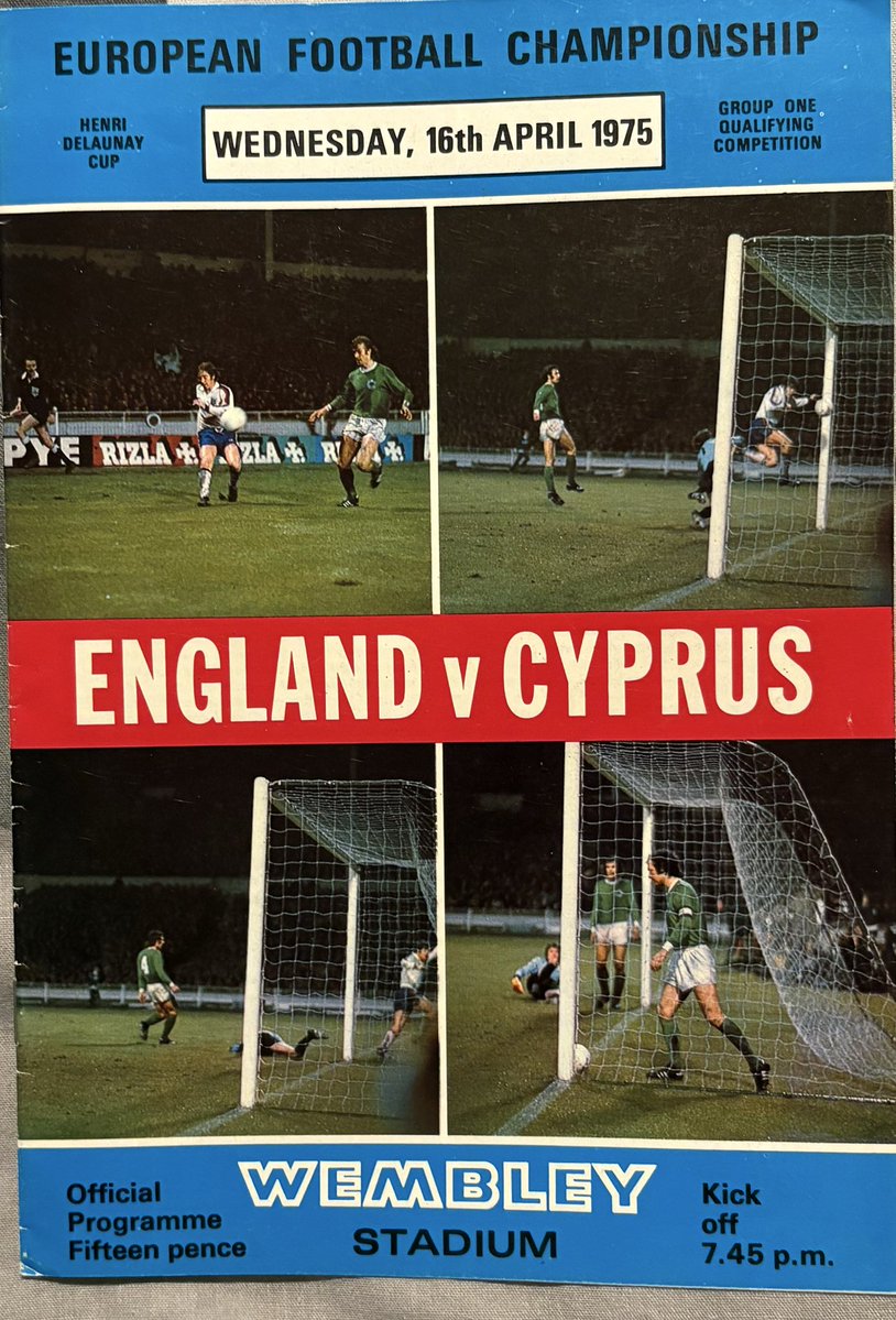 NUFCProgrammes's tweet image. Programme of the Day Number 812
England v Cyprus 1975
Euro 76 Qualifying
Malcolm Macdonald scoring all 5 in a 5-0 win for England.
Att 68245