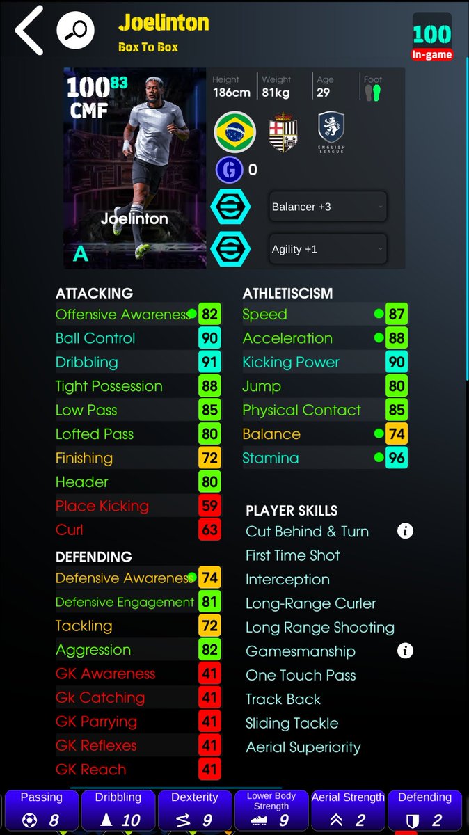 PETER_LEGENOO's tweet image. Joelinton Detail Info

33Level
Balancer+3

via @HappyGameTimeEF 

#efootball #efootball2026