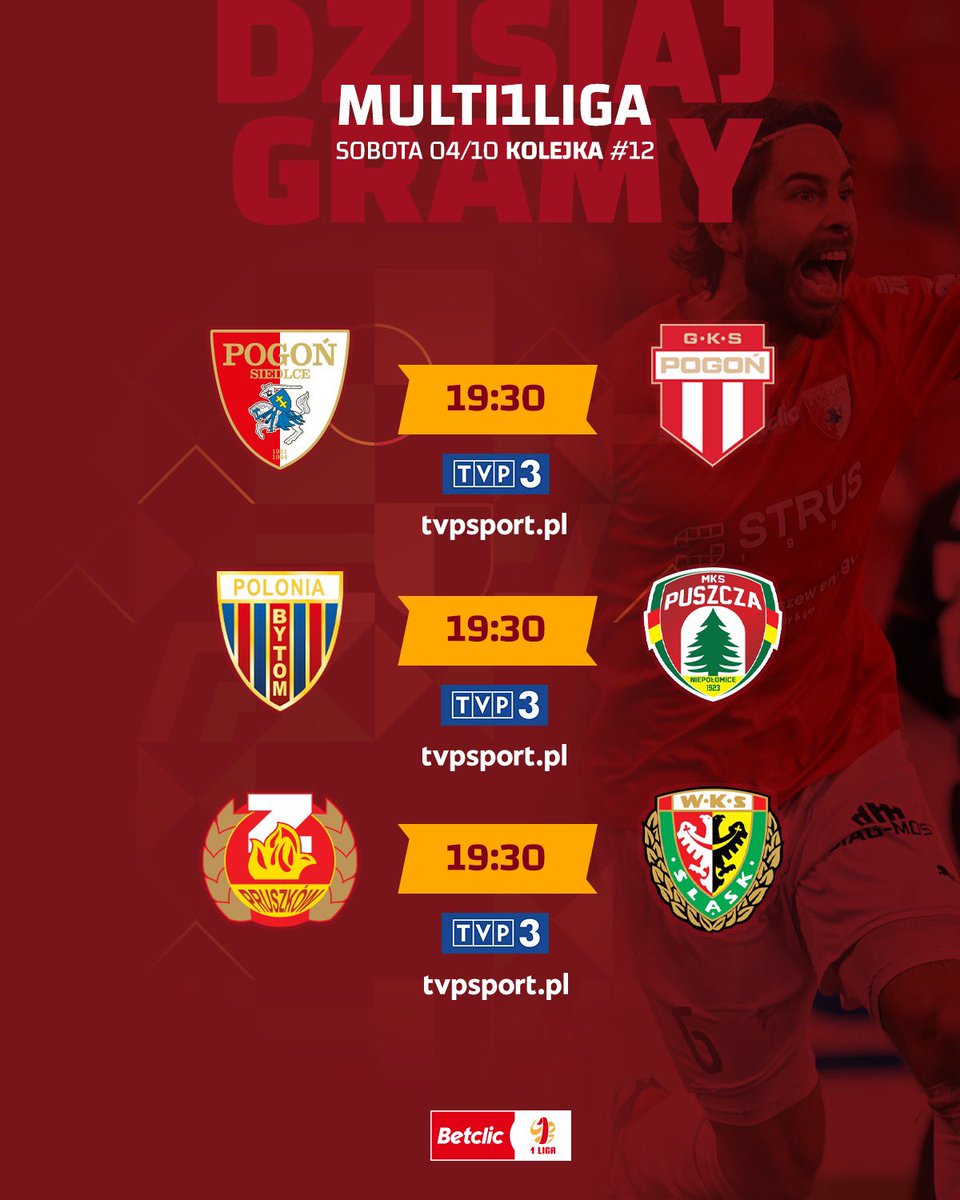 Sobota z MULTILIGĄ 📺

Emocje ze wszystkich stadionów 👉 TVP3 &amp; tvpsport.pl 🍿
A każdy mecz osobno? Też na tvpsport.pl 😎