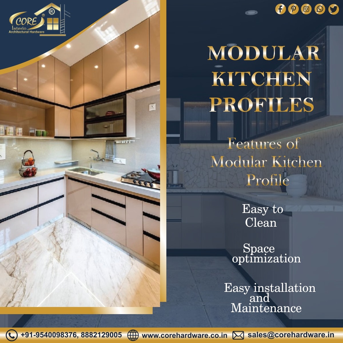 coreinterio's tweet image. Redefine your culinary space with Coreโs Modular Kitchen Profiles โ the perfect blend of style, function, and innovation.
๐ข For Traderโs Enquiry
๐ Call Now: +91-8882129005
๐ Call Now: +91-9540098376
#LuxuryKitchen #ModularMagic #CoreInterio #SmartInteriors #KitchenGoals
