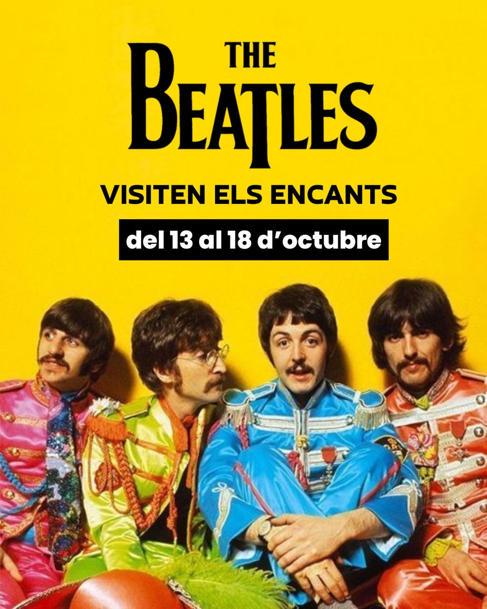THE BEATLES ALS ENCANTS · 🗓️ Del 13 al 18 d’octubre: expo, xerrades, photocall anys 60 i concert tribut a la banda, a la 📍Sala Polivalent.

@mercatsbcn
