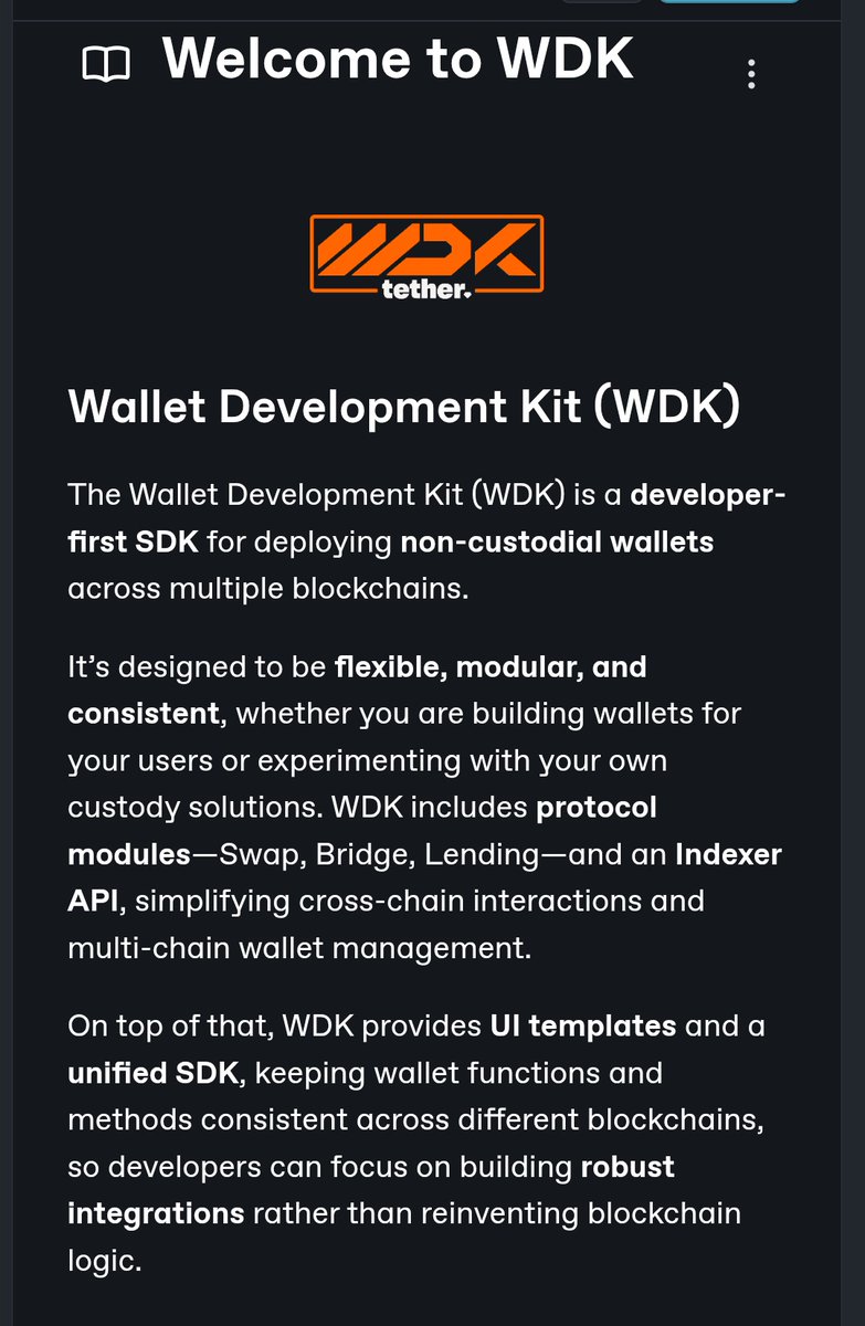 paoloardoino's tweet image. WDK by Tether, our Wallet Development Kit, is getting ready for open-source.

Trillions of self-custodial wallets.
No string attached.
Pure freedom.